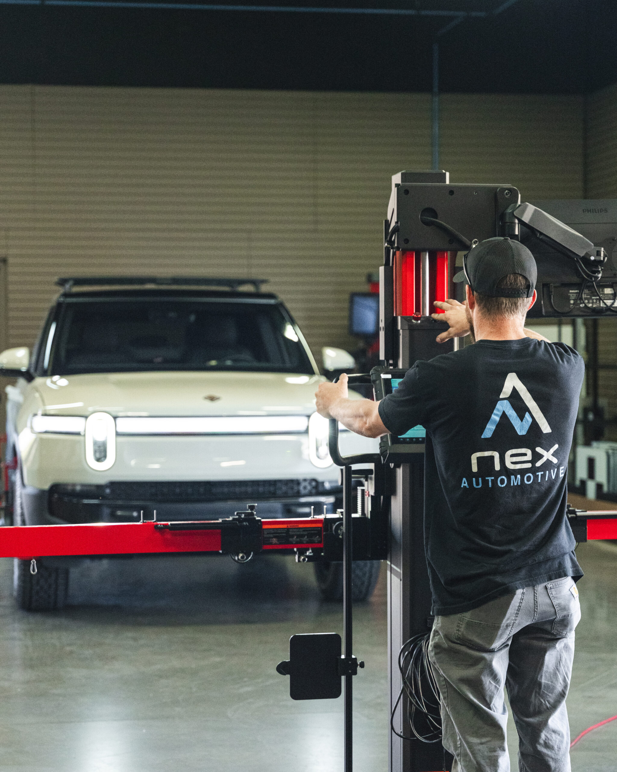 Technician performing ADAS calibration on vehicle in Rocklin, CA